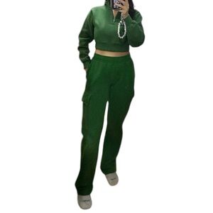 ARITIZIA GREEN - Cozy Sweatfleece Cargo Fleece - MATCHING SET - 2XS 💚✨